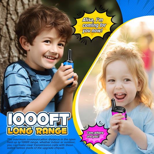 ATOPDREAM Walkie Talkies for Kids, Two Way Radio, Mini Robots Walkie Talkie Outdoor Toys for Kids