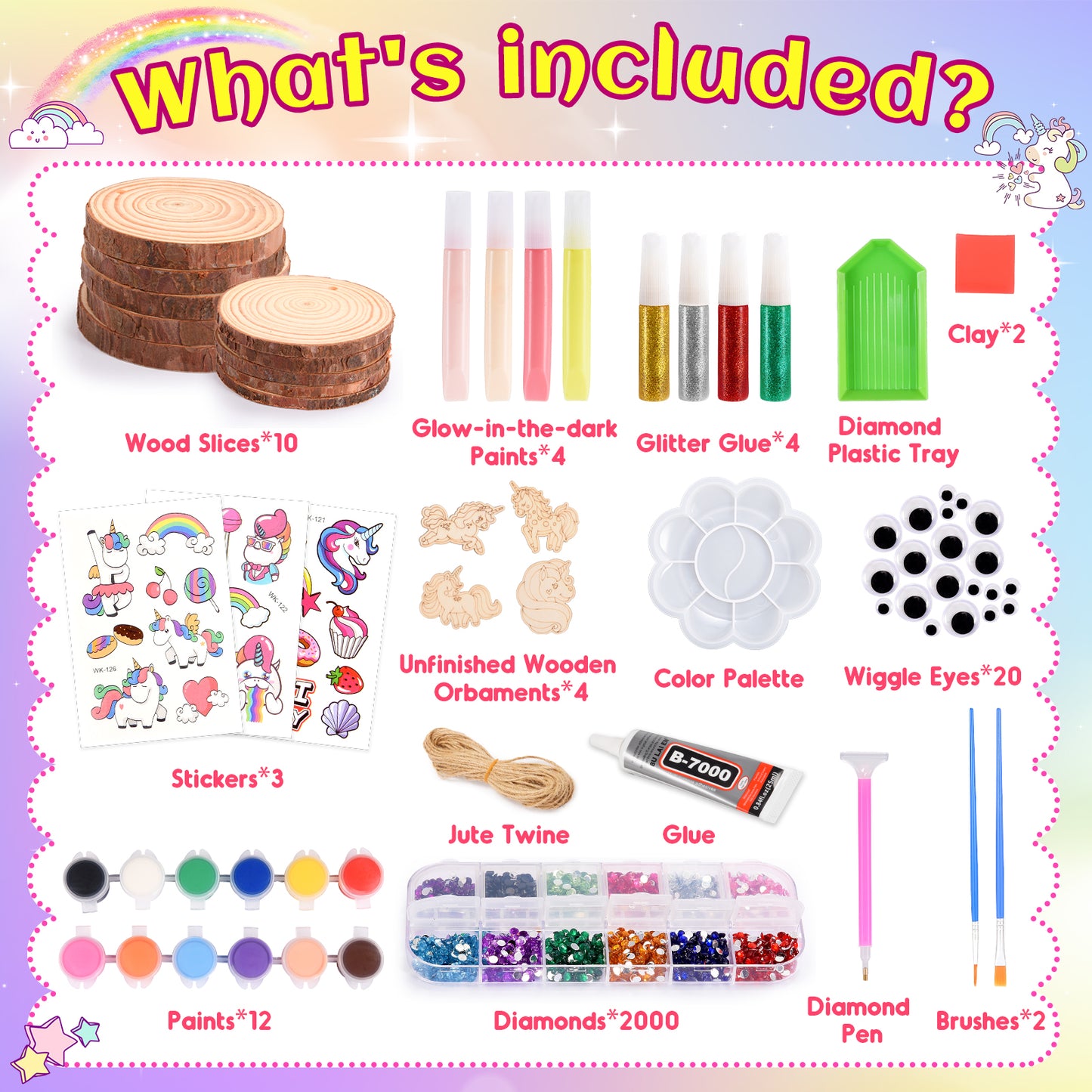 Craft Kit for Girls Age 6-12, Wooden Painting Craft Kit for Kids