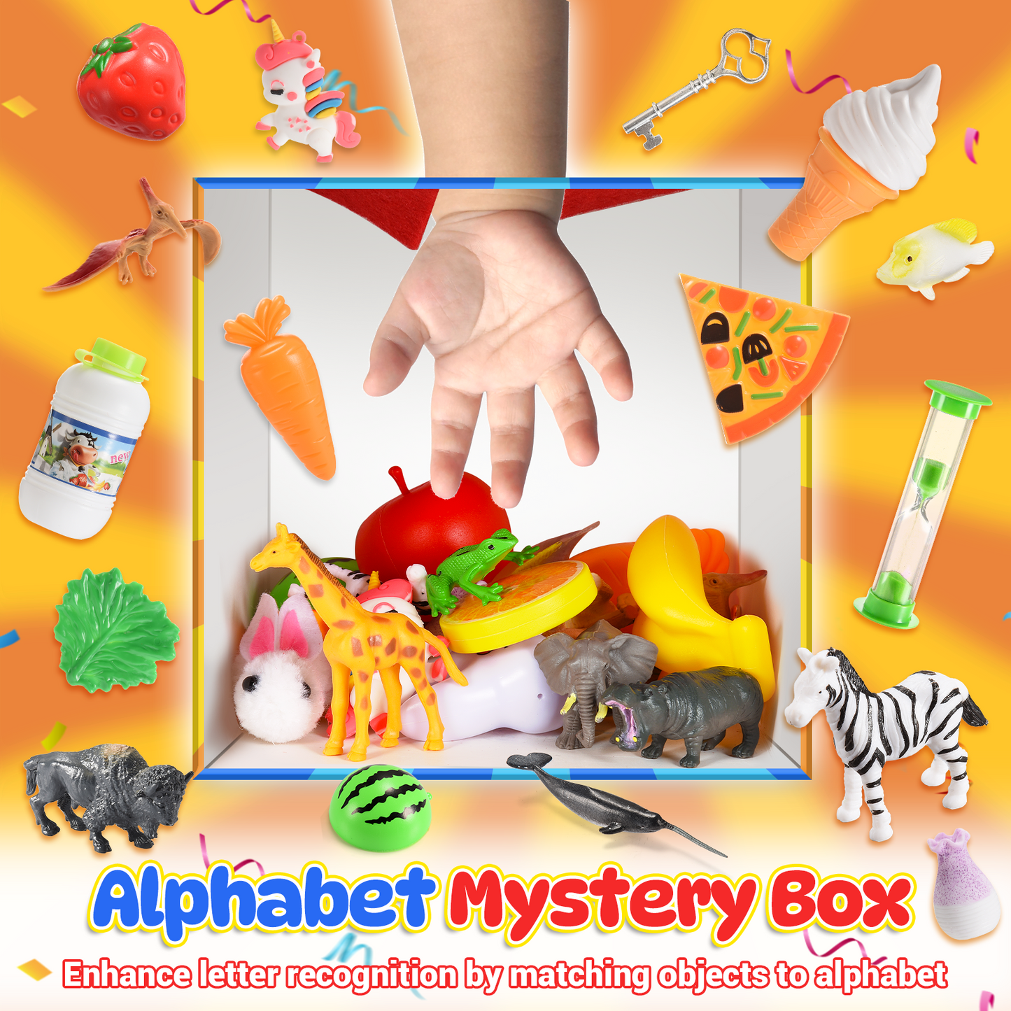 Mystery Alphabet Box for Kids, 26Pcs Alphabet Learning Toys