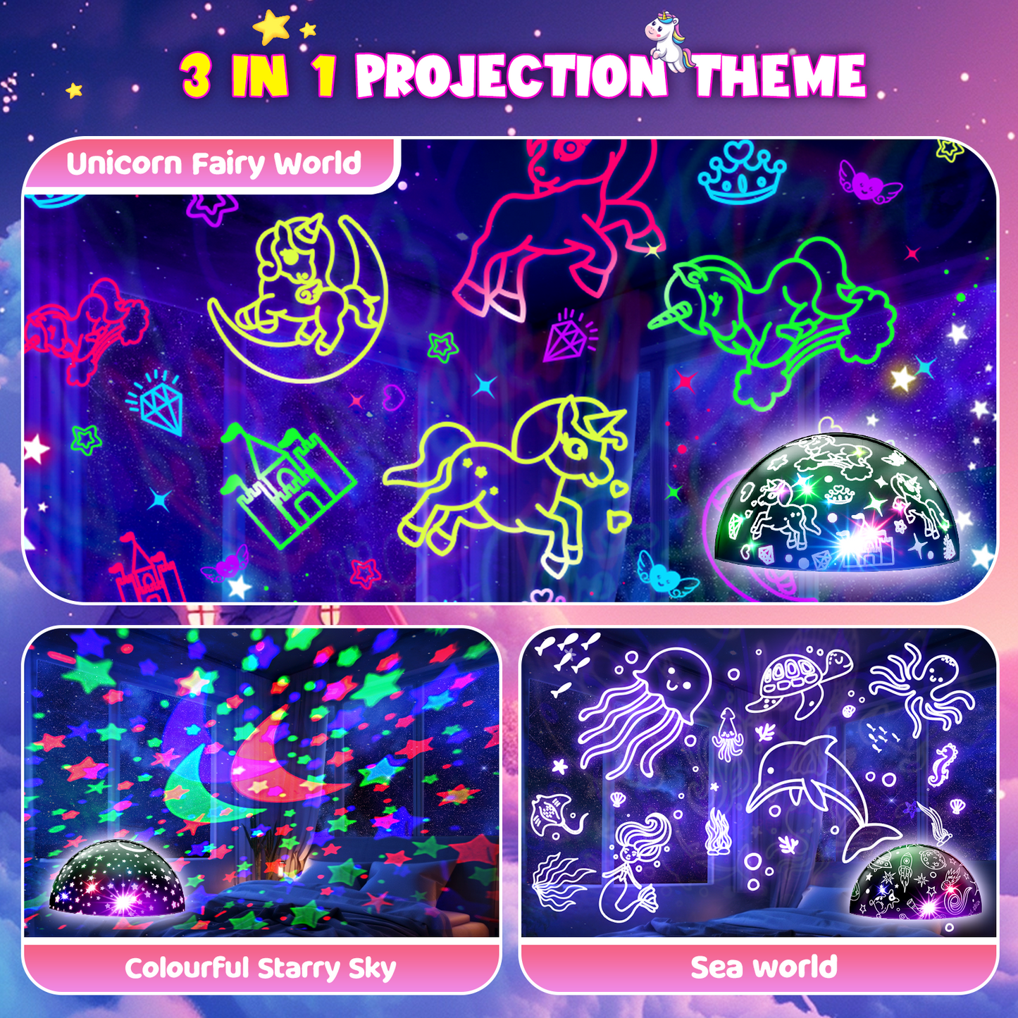 Night Light Star Projector for Kids, Starry Projector Light for Kids Room
