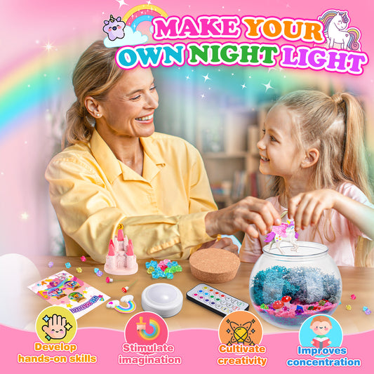 Unicorn Terrarium Craft Kit for Kids, Unicorn Gifts for 3 4 5 6 7 8 Year Old Girls