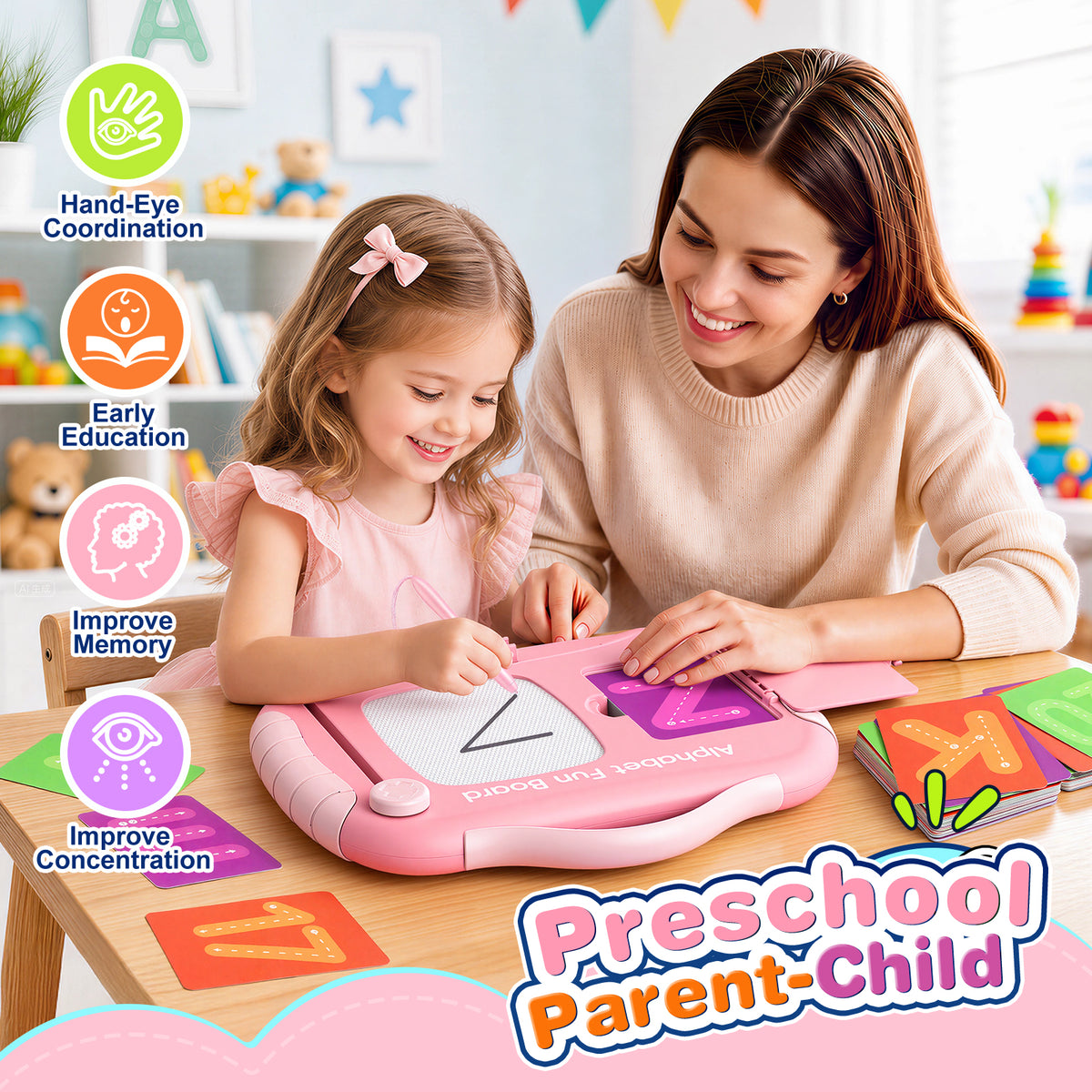 Alphabet & Number Learning Board for Toddlers,Alphabet Toys for Toddlers,Letter Tracing for Kids Ages 3-5