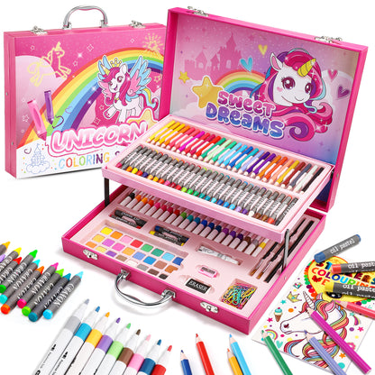 Drawing Kit for Kids Age 8-12, Art Supplies for Kids with Crayons, Drawing Pencils