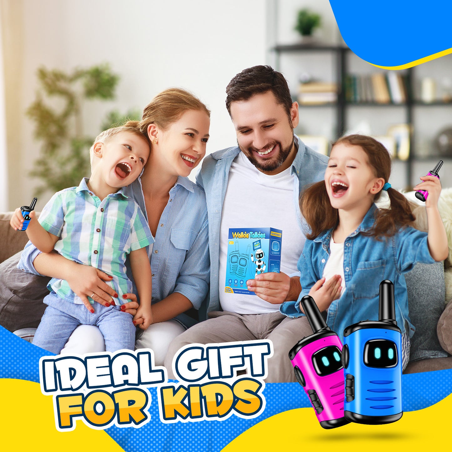 ATOPDREAM Walkie Talkies for Kids, Two Way Radio, Mini Robots Walkie Talkie Outdoor Toys for Kids