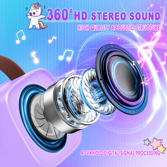 Kids Karaoke Machine with 2 Microphones, 3 4 5 6 7 8 9 10 Year Old Girls Gifts, Kids Karaoke Microphones, 3-8 Year Old Girls Toys Christmas Birthday Gifts