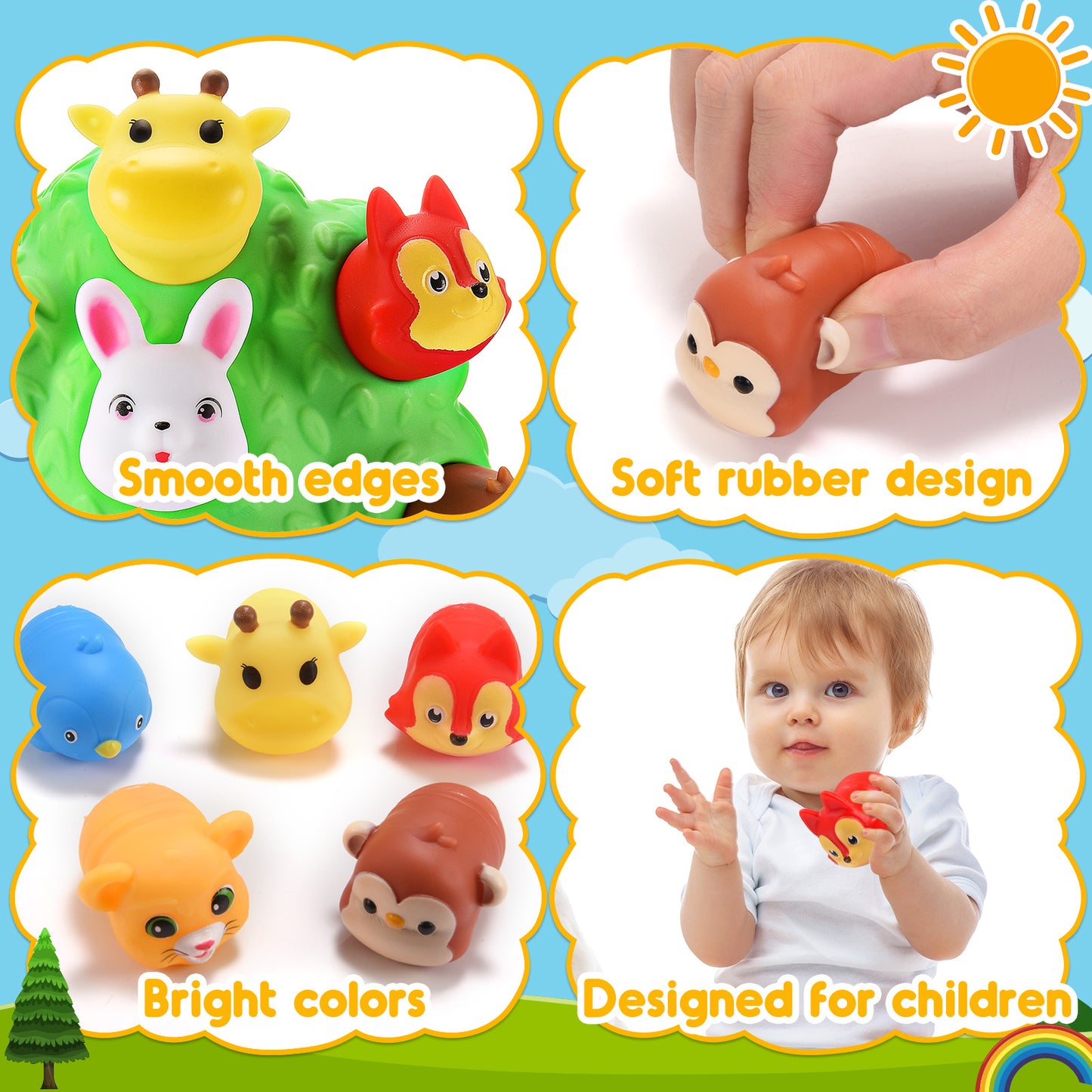 Farm Animal Learning Toy for Toddlers 1-3, Forest Animal Montessori Toys