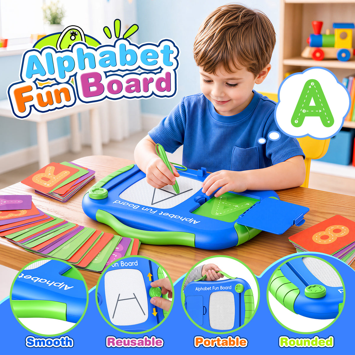 Alphabet Toys for Toddlers, Alphabet & Number Learning Board for Toddlers, Early Learning Toys
