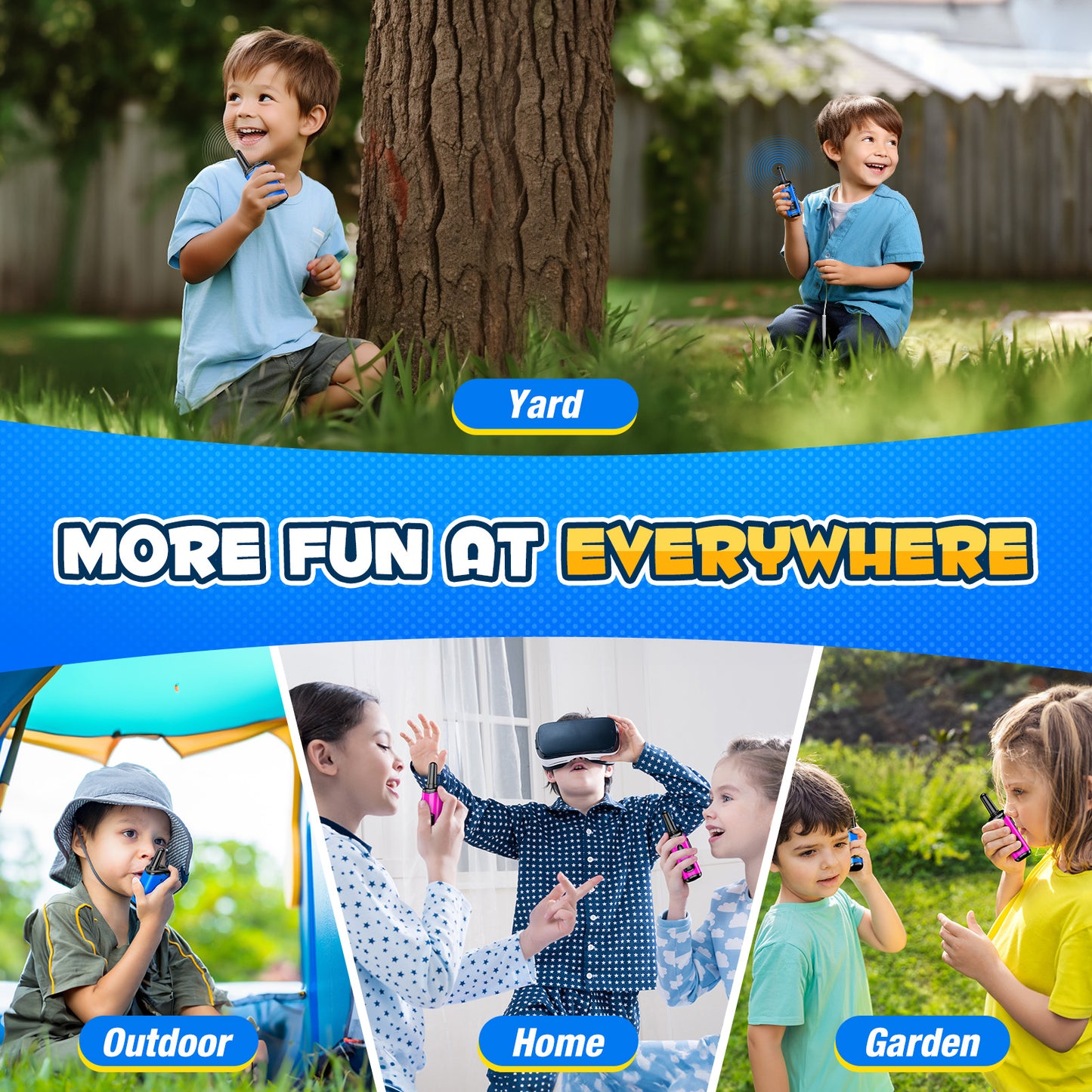ATOPDREAM Walkie Talkies for Kids, Two Way Radio, Mini Robots Walkie Talkie Outdoor Toys for Kids
