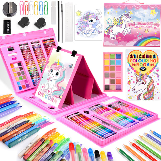 Art Supplies for Kids 6-8, 208 Pcs Drawing Kits for Kids Age 8-12, Colored Pencils Set with Sketch Pads,Oil Pastels,Crayons,Art Kits 3-12 Year Old Boys Girls Gifts