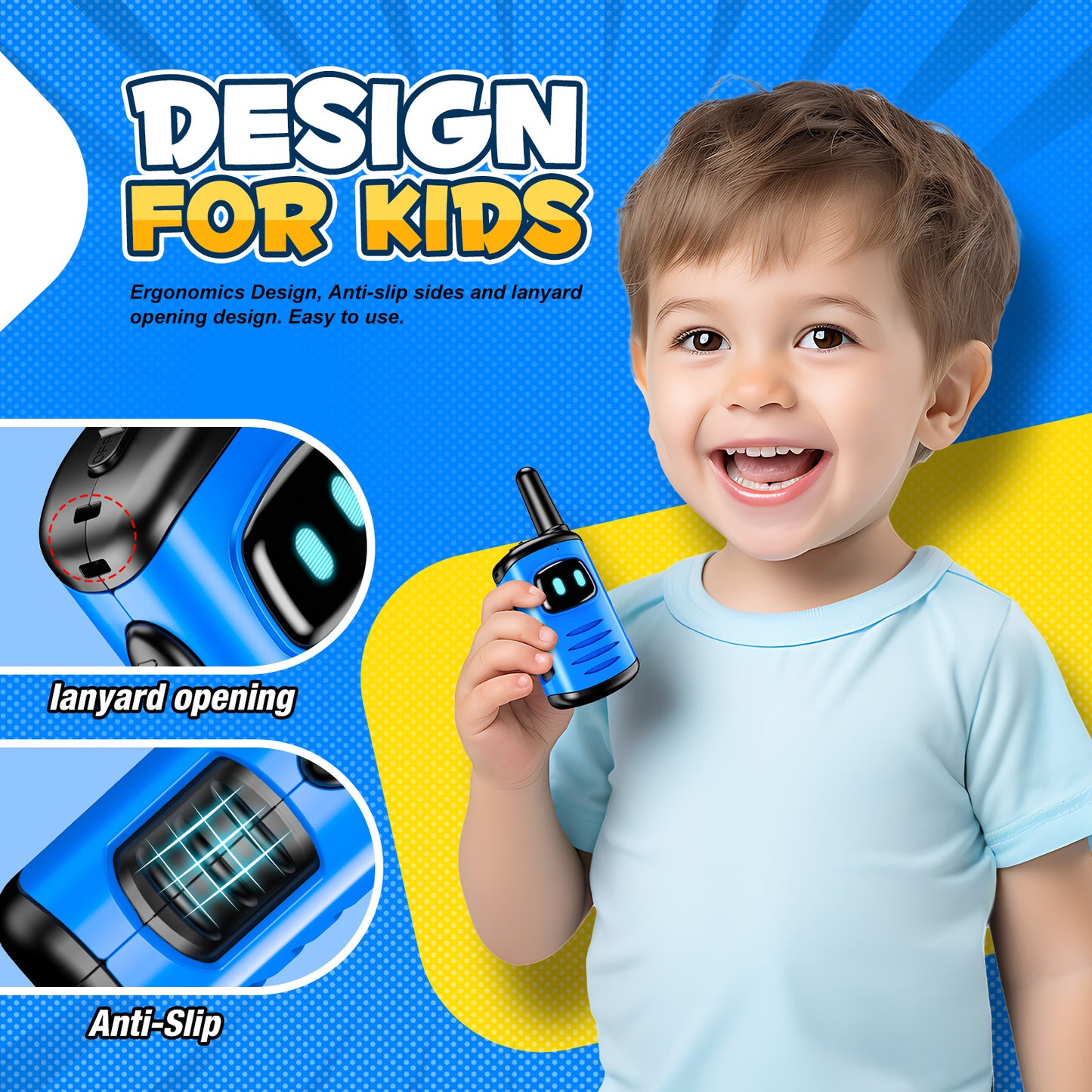 ATOPDREAM Walkie Talkies for Kids, Two Way Radio, Mini Robots Walkie Talkie Outdoor Toys for Kids