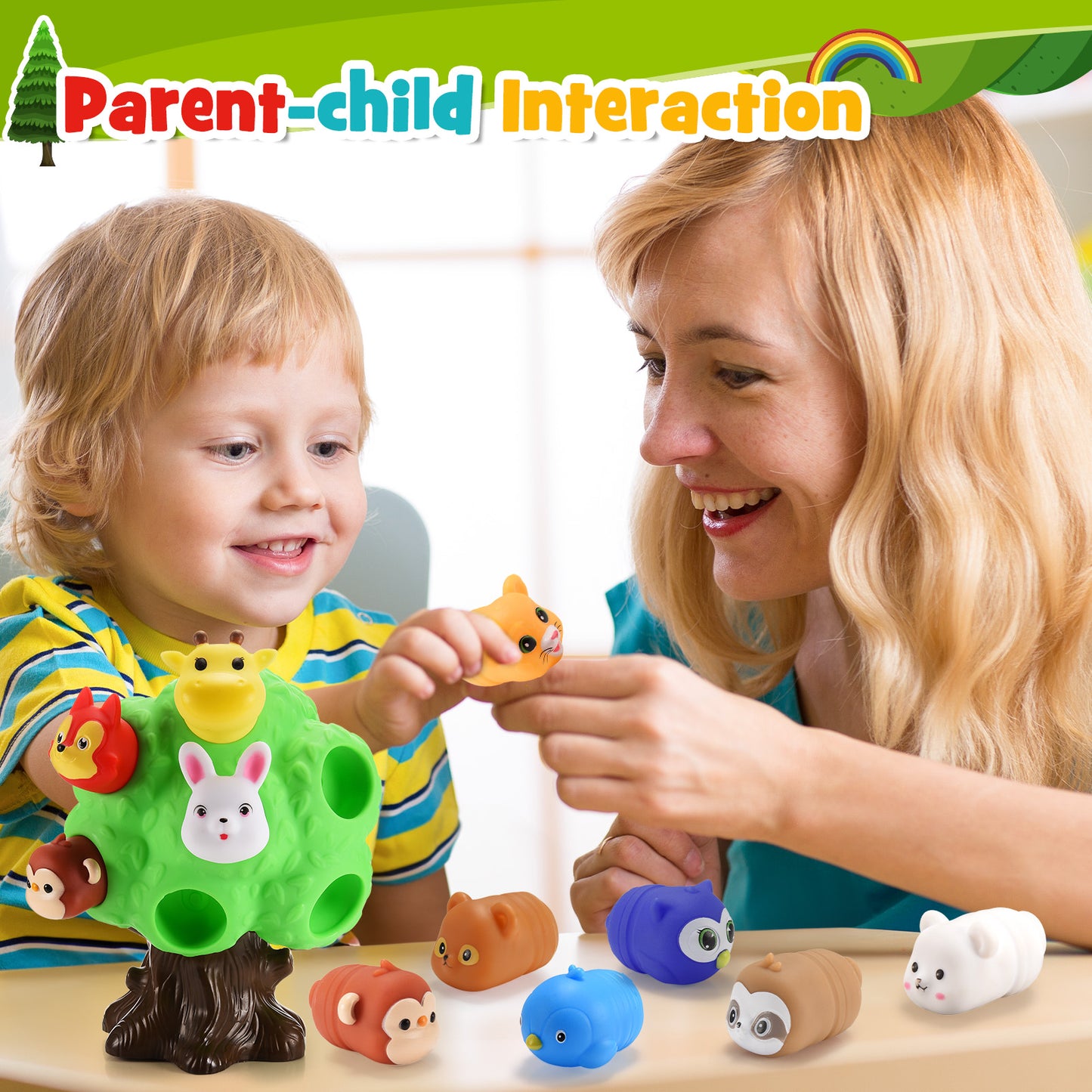 Farm Animal Learning Toy for Toddlers 1-3, Forest Animal Montessori Toys