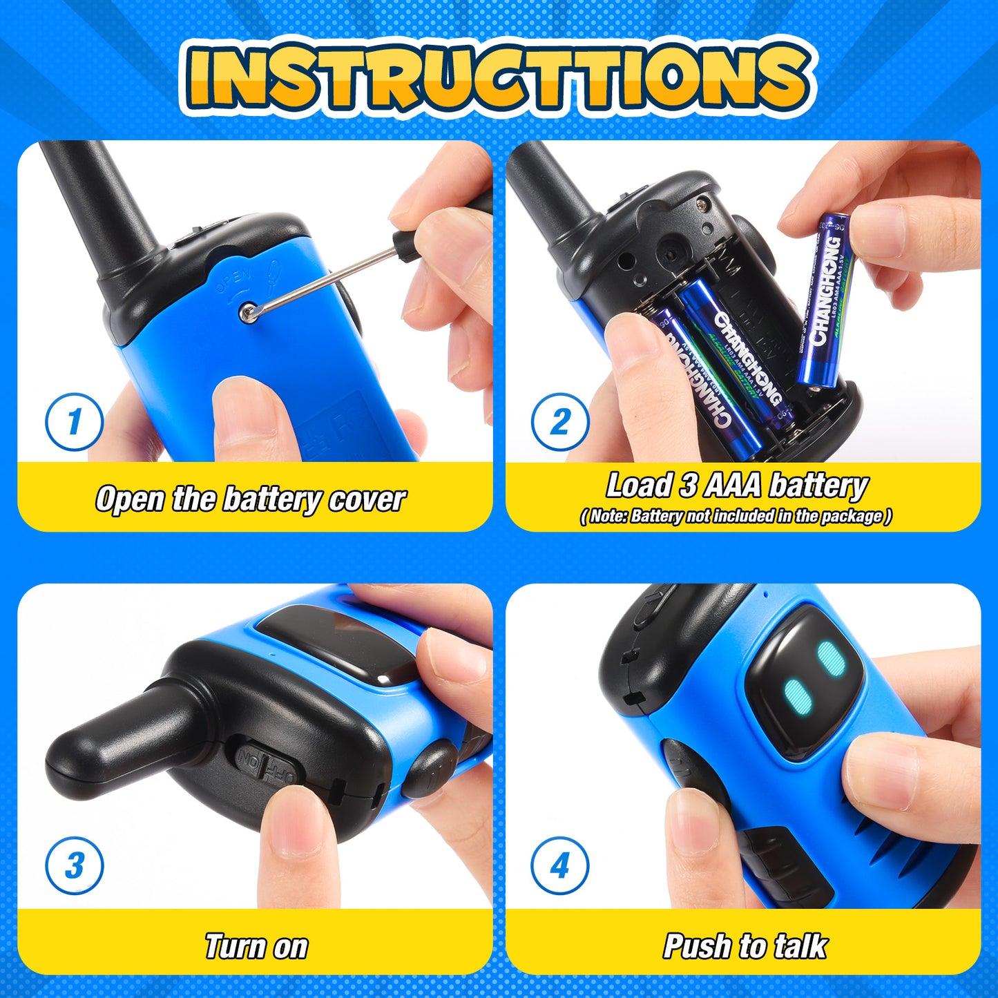 ATOPDREAM Walkie Talkies for Kids, Two Way Radio, Mini Robots Walkie Talkie Outdoor Toys for Kids