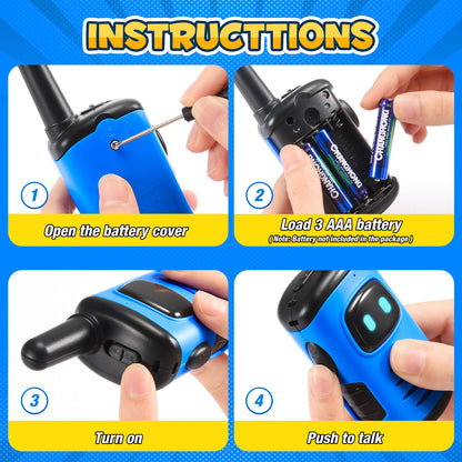 ATOPDREAM Walkie Talkies for Kids, Two Way Radio, Mini Robots Walkie Talkie Outdoor Toys for Kids