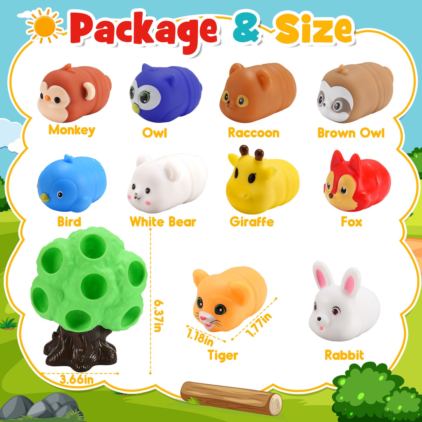 Farm Animal Learning Toy for Toddlers 1-3, Forest Animal Montessori Toys