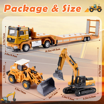 Engineering Construction Vehicles Truck, Toys Gifts for 3 4 5 6 7 Years Old Boys