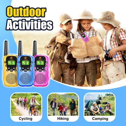 Kids Walkie Talkies 3 Packs, 2 Way Radio, 3 KM Long Range, 22 Channels Indoor Outdoor Toy for Boys