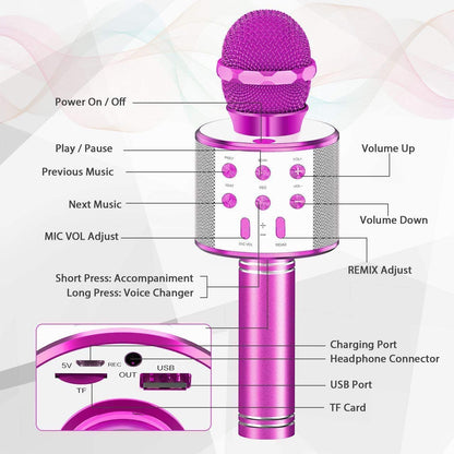 Karaoke Microphone for Kids, Toys for 3-12 Year Old Girls, Kids Microphone Girls Toys
