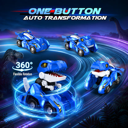 Dinosaur Transform RC Car for Kids, Dinosaur Toys for Kids 3-5, 3 4 5 6 7 8 Year Old Boys Gift, Remote Control Car-Blue
