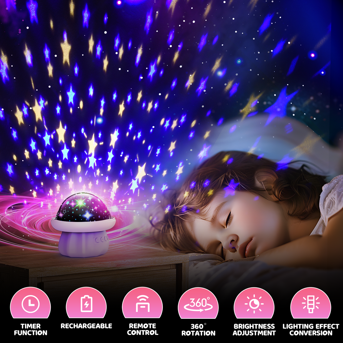 Night Light Star Projector for Kids, Starry Projector Light for Kids Room