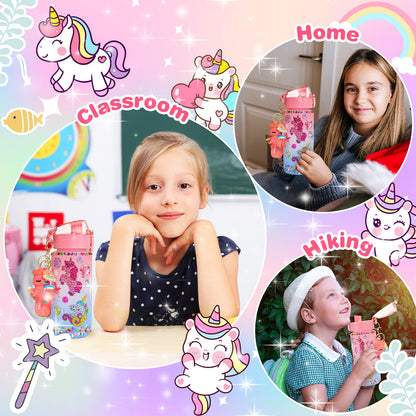 ATOPDREAM Decorate Your Own Water Bottle for Girls, Gifts for 5 6 7 8 9 Year Old Girls, Unicorn Themed Craft Kits for Girls