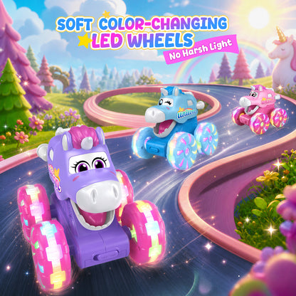 3 Pcs Unicorn Truck Set, Unicorn Toy Gift for Girls Ages 3–8, Unicorn Car Set