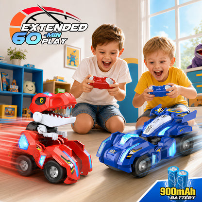 Dinosaur Transform RC Car for Kids, Dinosaur Toys for Kids 3-5, 3 4 5 6 7 8 Year Old Boys Gift, Remote Control Car-Red