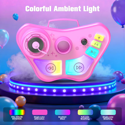 Bluetooth Karaoke Machine with Adjustable Stand, Karaoke Microphone for Kids, Gift for 3-8 Year Old Boys Girls for Birthday Christmas