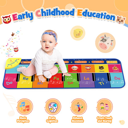 Piano Mat Keyboard Piano for Kids 3 4 5 6 Years Old, Dance Mat Toddler Musical Toys Floor Keyboard Piano Mat, Girls Gifts for Kids Boys Girls Ages 3 4 5 6 7 8