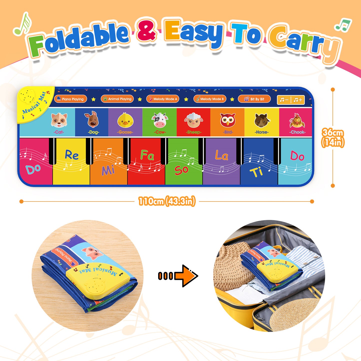 Piano Mat Keyboard Piano for Kids 3 4 5 6 Years Old, Dance Mat Toddler Musical Toys Floor Keyboard Piano Mat, Girls Gifts for Kids Boys Girls Ages 3 4 5 6 7 8