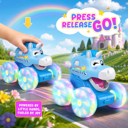 3 Pcs Unicorn Truck Set, Unicorn Toy Gift for Girls Ages 3–8, Unicorn Car Set