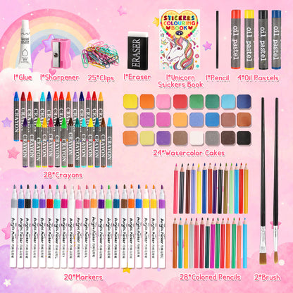 Drawing Kit for Kids Age 8-12, Art Supplies for Kids with Crayons, Drawing Pencils