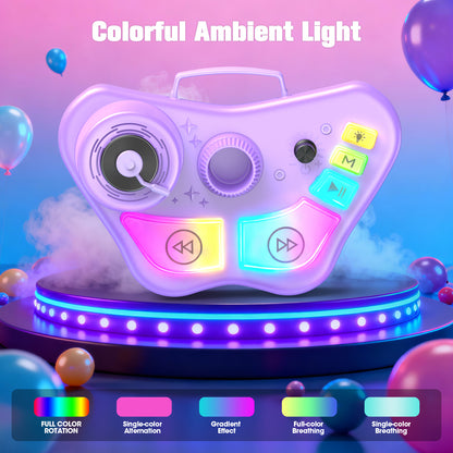 Kids Karaoke Machine with Adjustable Stand, Bluetooth Karaoke Microphone for Girls, Birthday Gift for 3-8 Year Old Girls for Christmas
