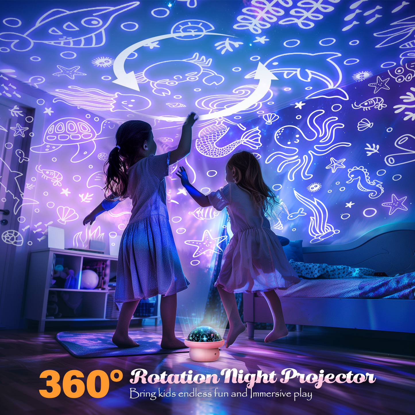 Star Projector Night Light for Kids,Projector Light Mushroom Lamp for Kids