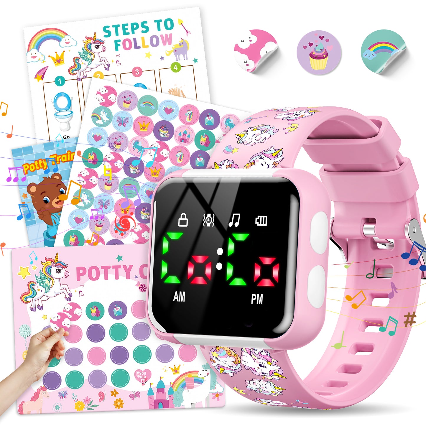 Potty Training Watch for Toddler, Toilet Training Reminder with Music Vibration