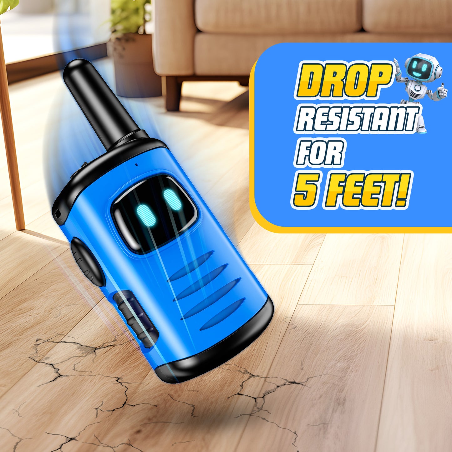 ATOPDREAM Walkie Talkies for Kid, 2 Way Radio, Mini Robots Walkies Talkie Outdoor Toys for Boy