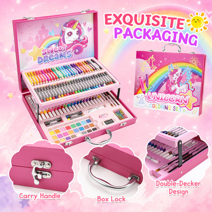 Drawing Kit for Kids Age 8-12, Art Supplies for Kids with Crayons, Drawing Pencils