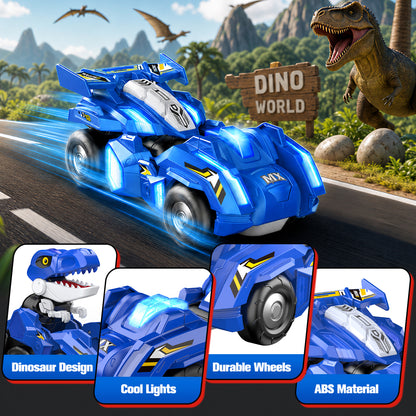 Dinosaur Transform RC Car for Kids, Dinosaur Toys for Kids 3-5, 3 4 5 6 7 8 Year Old Boys Gift, Remote Control Car-Blue