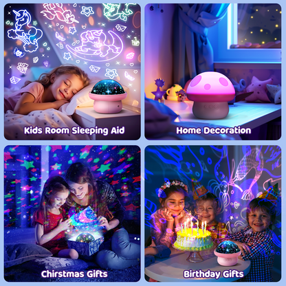 Star Projector Night Light for Kids,Projector Light Mushroom Lamp for Kids