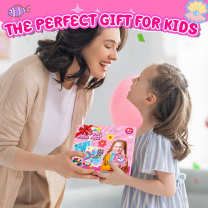 Craft Kits for Kids Girls Ages 3 4 5 6, DIY Mermaid Crafts with Pom Pom Balls, Fine Motor Skills Toys, Gifts for 3 4 5 6 Year Old Girls