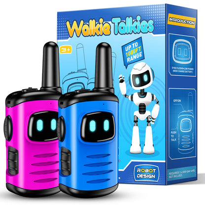 ATOPDREAM Walkie Talkies for Kids, Two Way Radio, Mini Robots Walkie Talkie Outdoor Toys for Kids