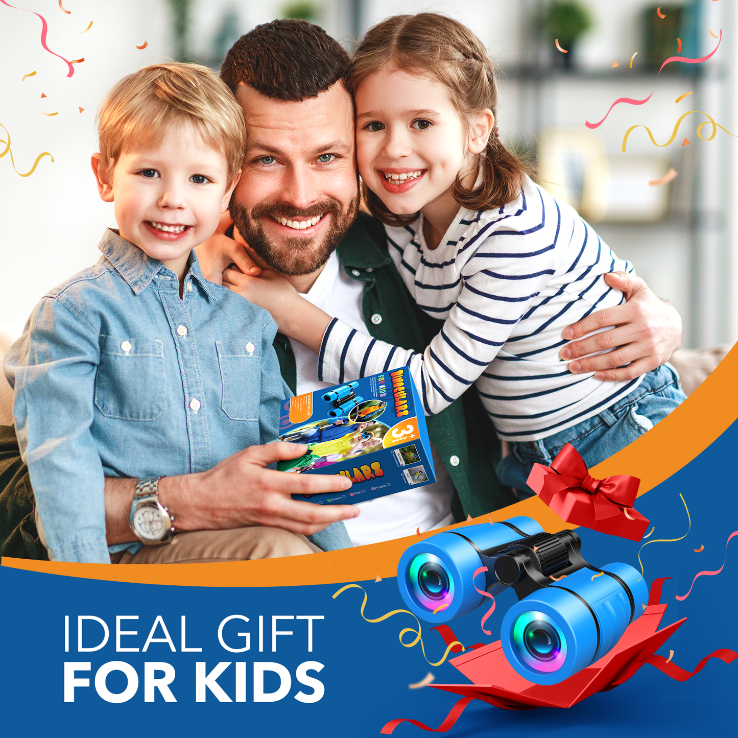 ATOPDREAM Kids Binoculars Gifts for 3 4 5 6 7 8 Year Old Boys, 4X Compact High Resolution Binocular