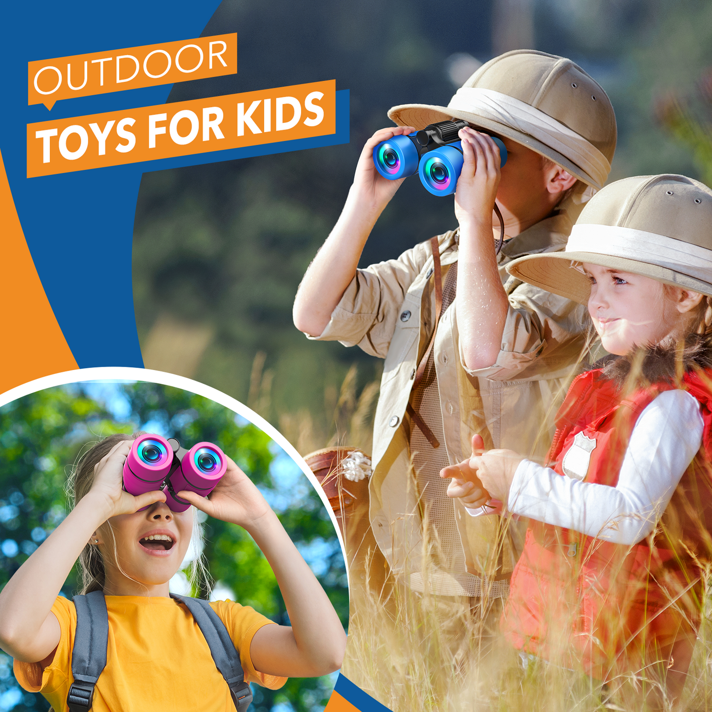 ATOPDREAM Kids Binoculars Gifts for 3 4 5 6 7 8 Year Old Boys, 4X Compact High Resolution Binocular