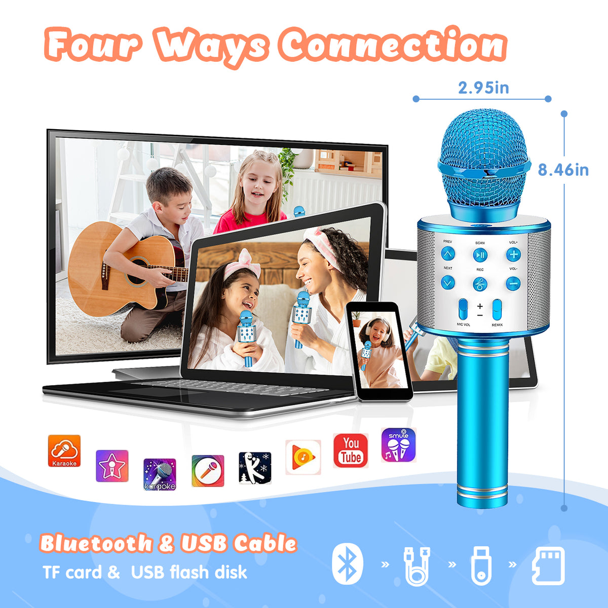 ATOPDREAM Karaoke Microphone for Kids, Toys for 3-12 Year Old Girls, Kids Microphone Girls Toys