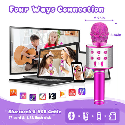Karaoke Microphone for Kids, Toys for 3-12 Year Old Girls, Kids Microphone Girls Toys
