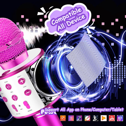 Karaoke Microphone for Kids, Toys for 3-12 Year Old Girls, Kids Microphone Girls Toys