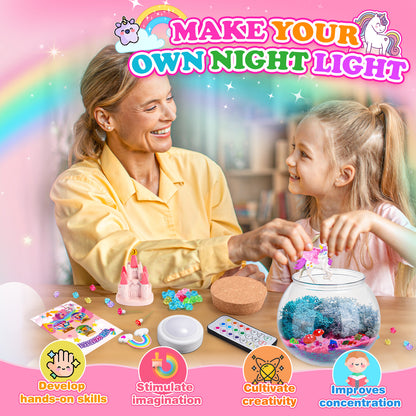 Unicorn Terrarium Craft Kit for Kids, Unicorn Gifts for 3 4 5 6 7 8 Year Old Girls