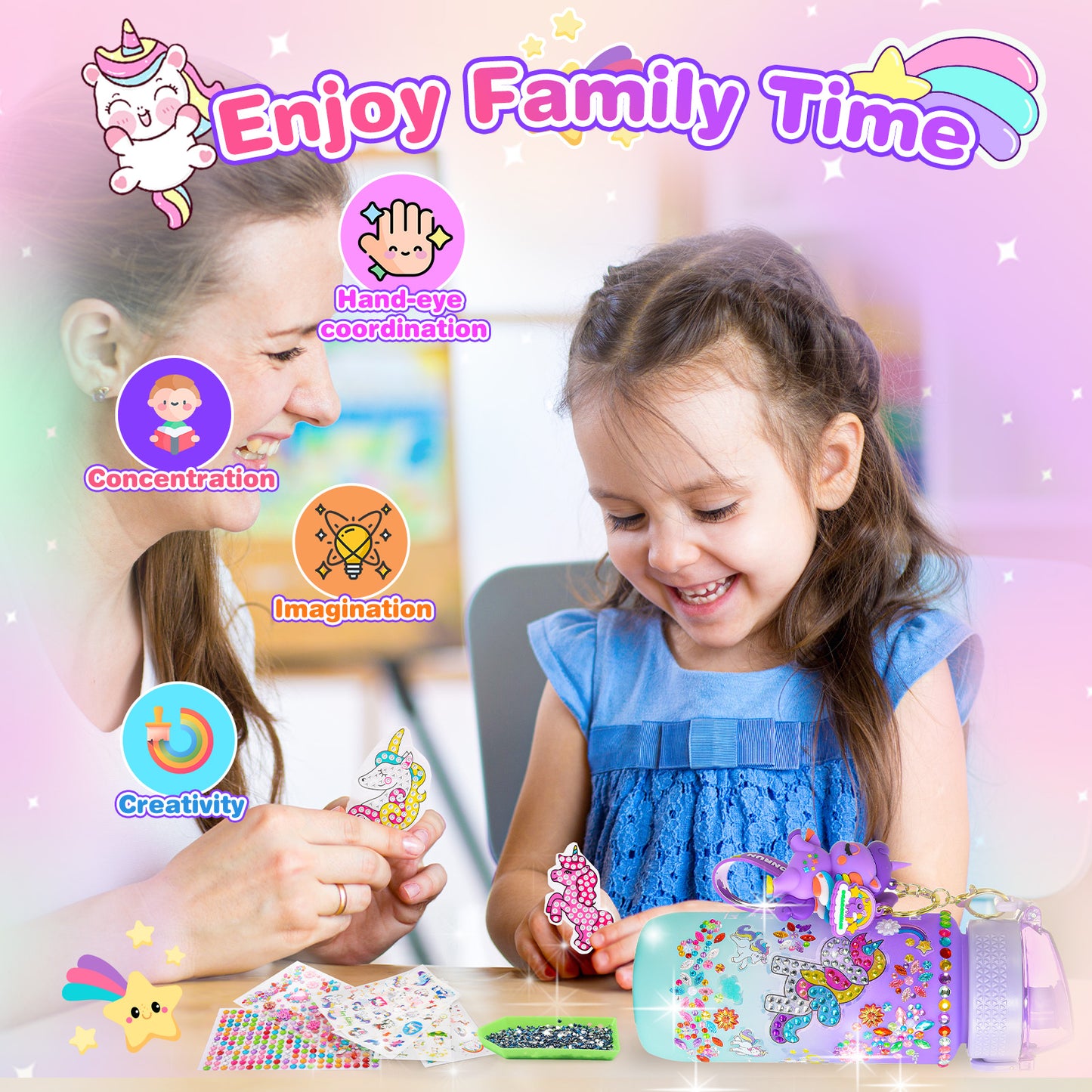 Decorate Your Own Water Bottle for Girls, Gifts for 5 6 7 8 9 Year Old Girls, Unicorn Painting Craft Girls Birthday Gifts, Unicorn Themed Craft Kits for Girls Ages 6-12