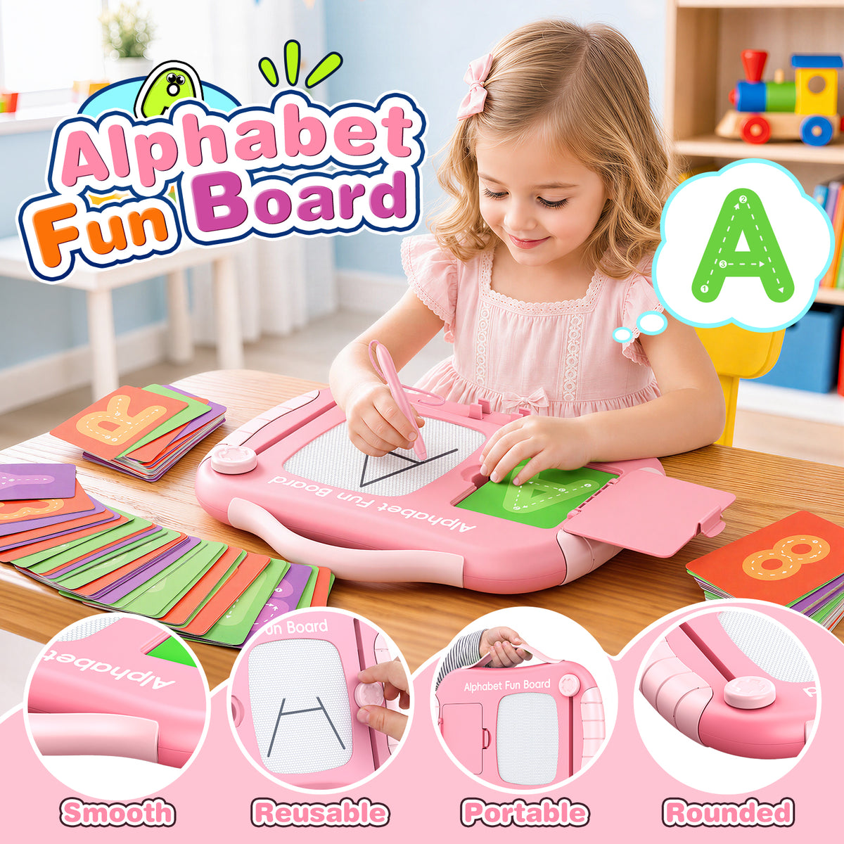 Alphabet & Number Learning Board for Toddlers,Alphabet Toys for Toddlers,Letter Tracing for Kids Ages 3-5