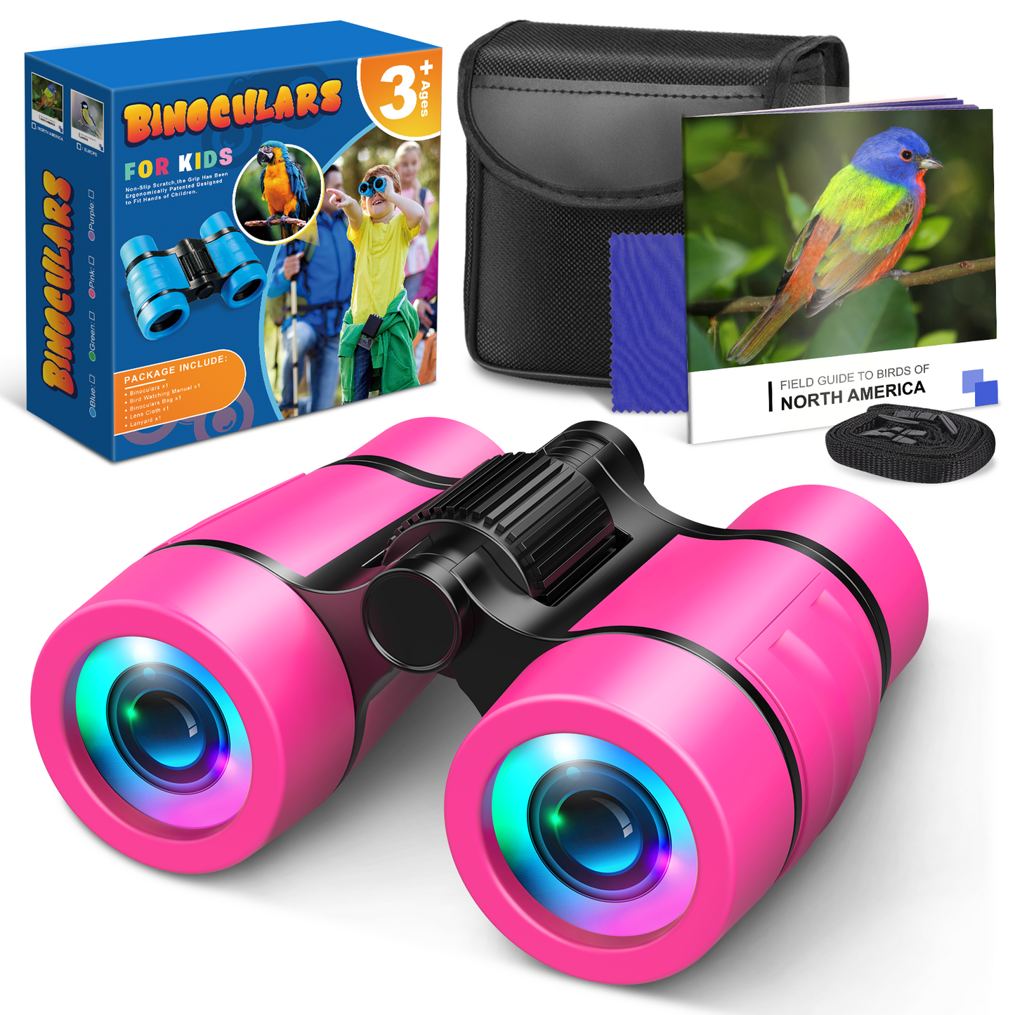 ATOPDREAM Kids Binoculars Gifts for 3-8 Year Old Girls, 4X Compact High Resolution Binocular