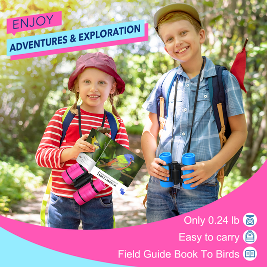ATOPDREAM Kids Binoculars Gifts for 3-8 Year Old Girls, 4X Compact High Resolution Binocular